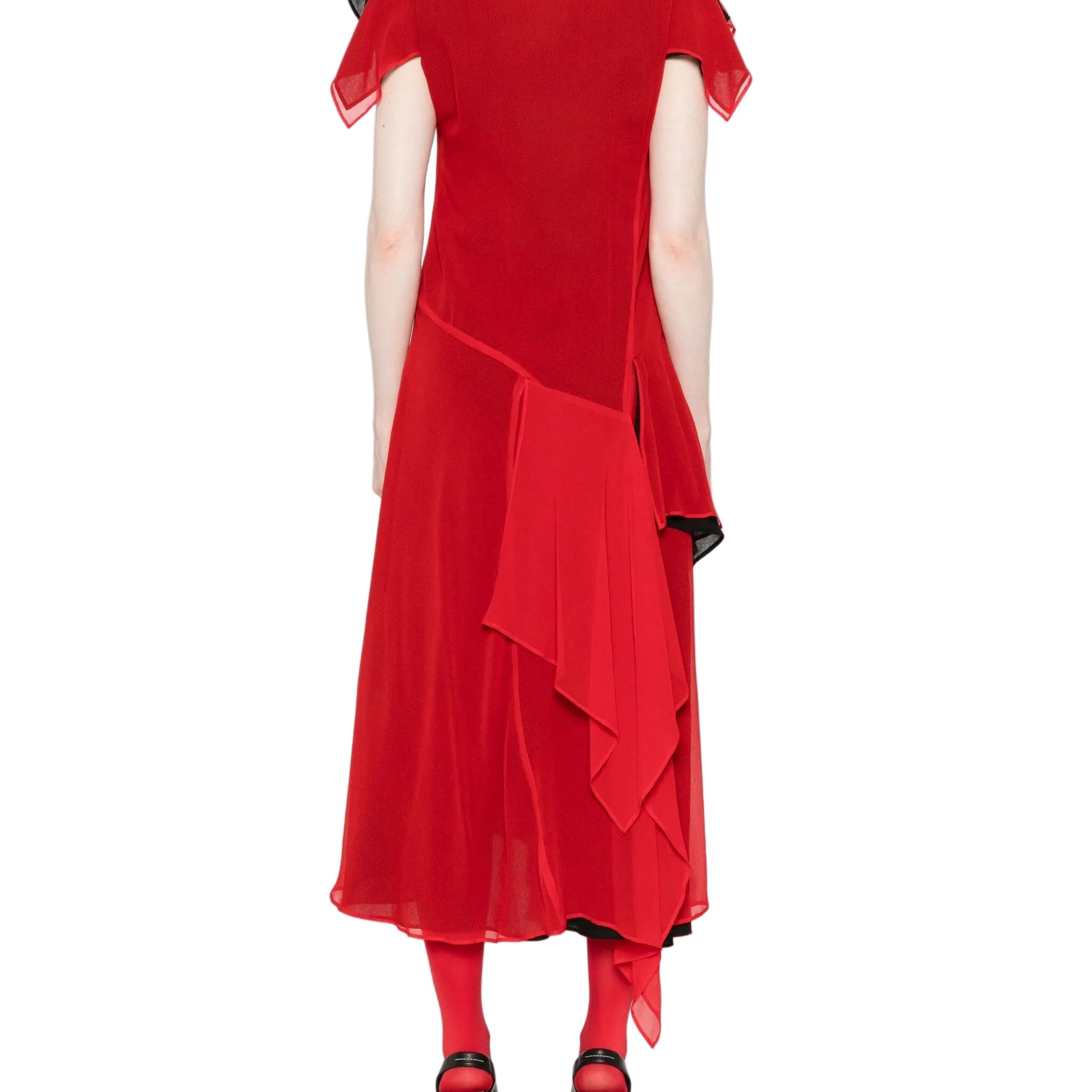 square-neck draped dress