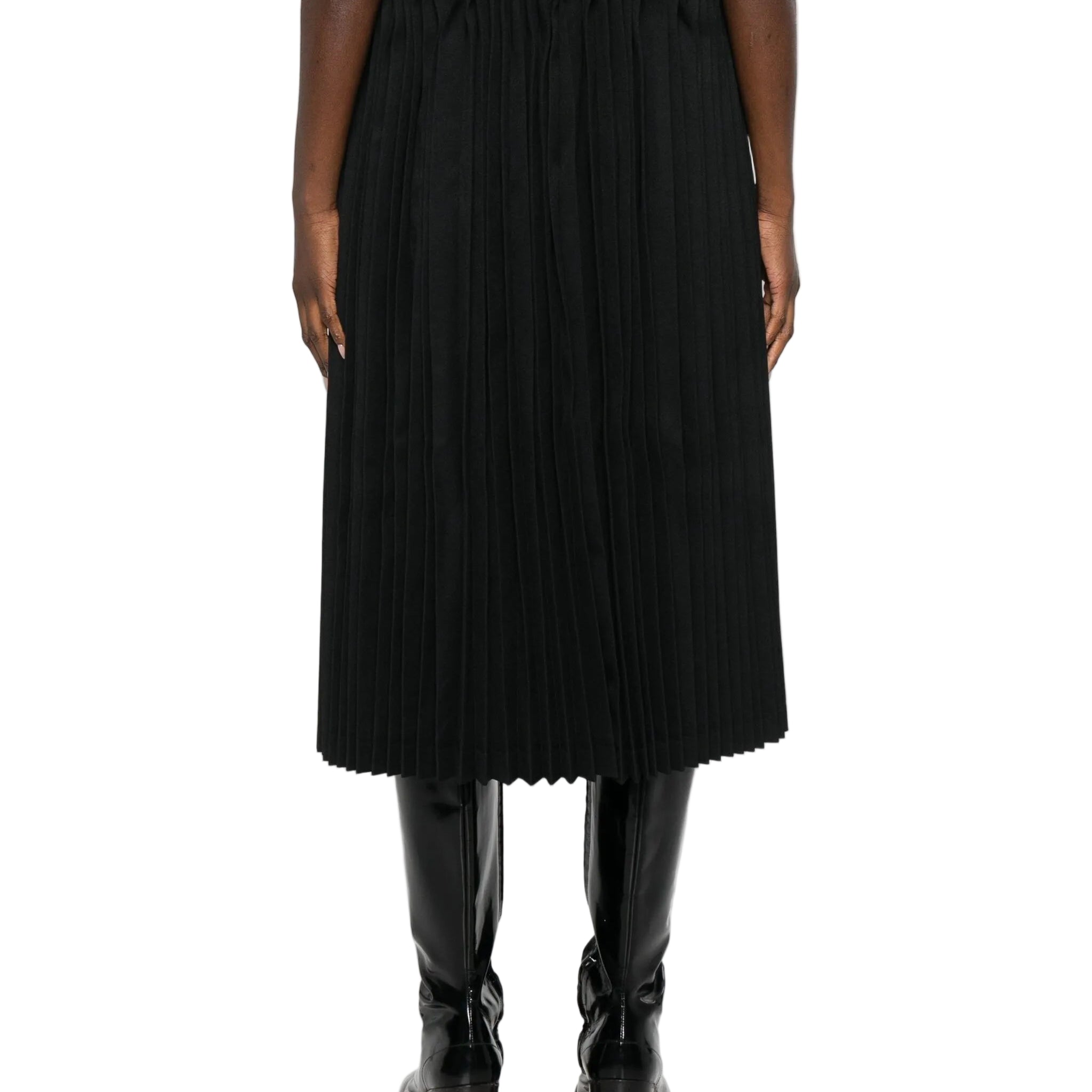 pleated sleeveless dress