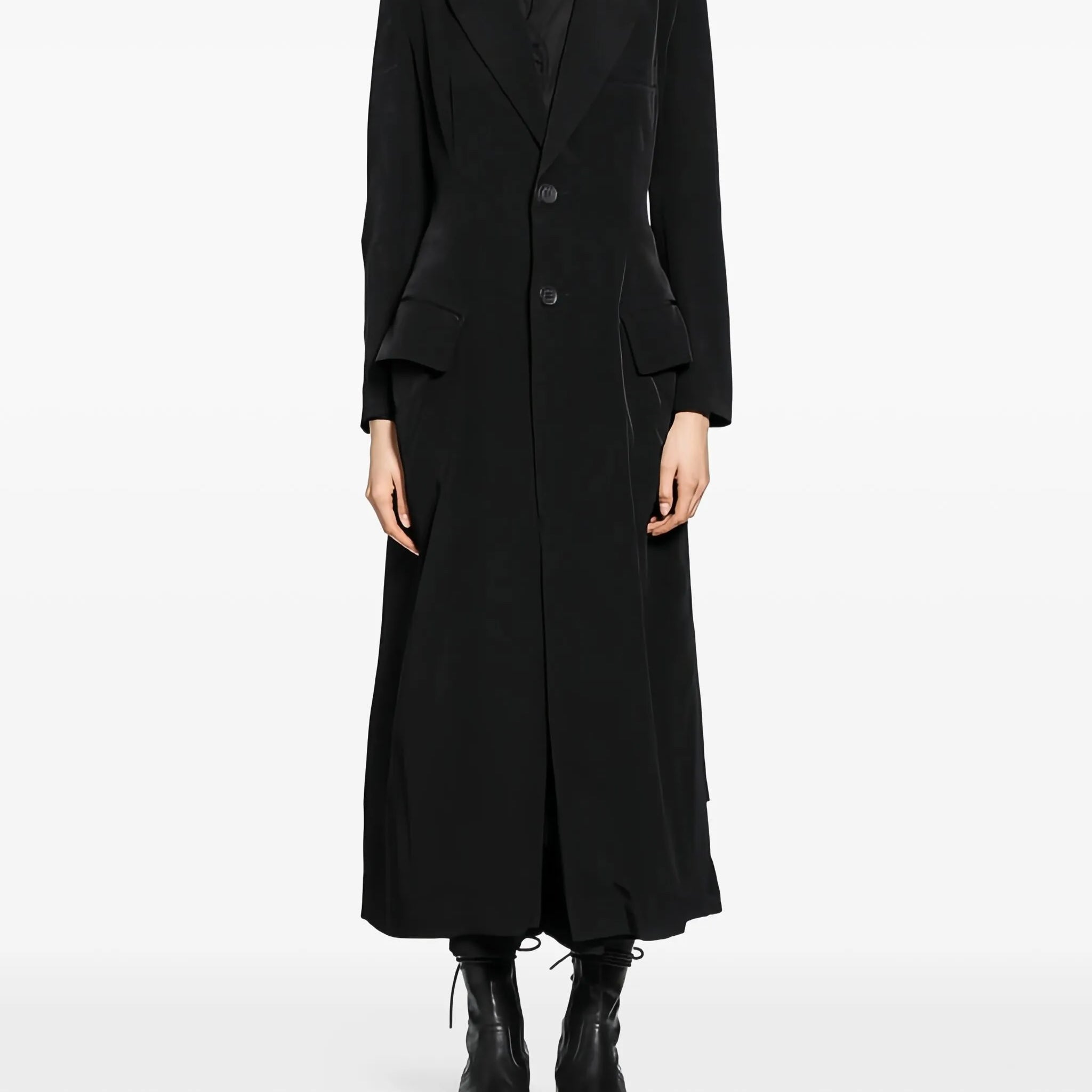 BACK LACE UP LONG COAT