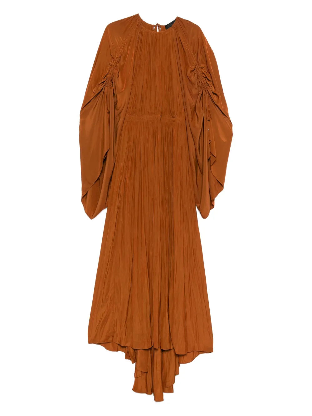 LONGSLEEVE PLEATED DRESS Brown