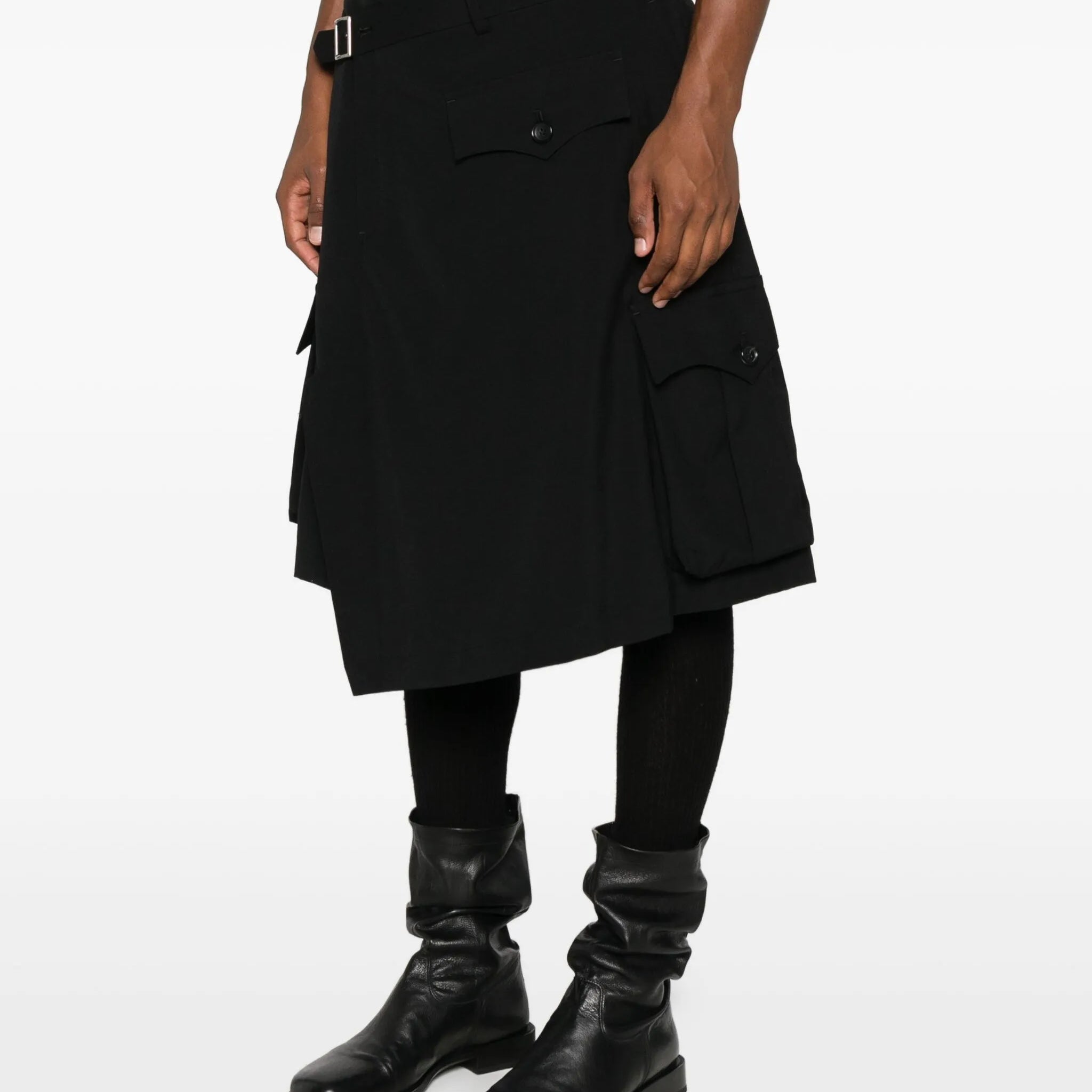 layered pocket-detail skirt