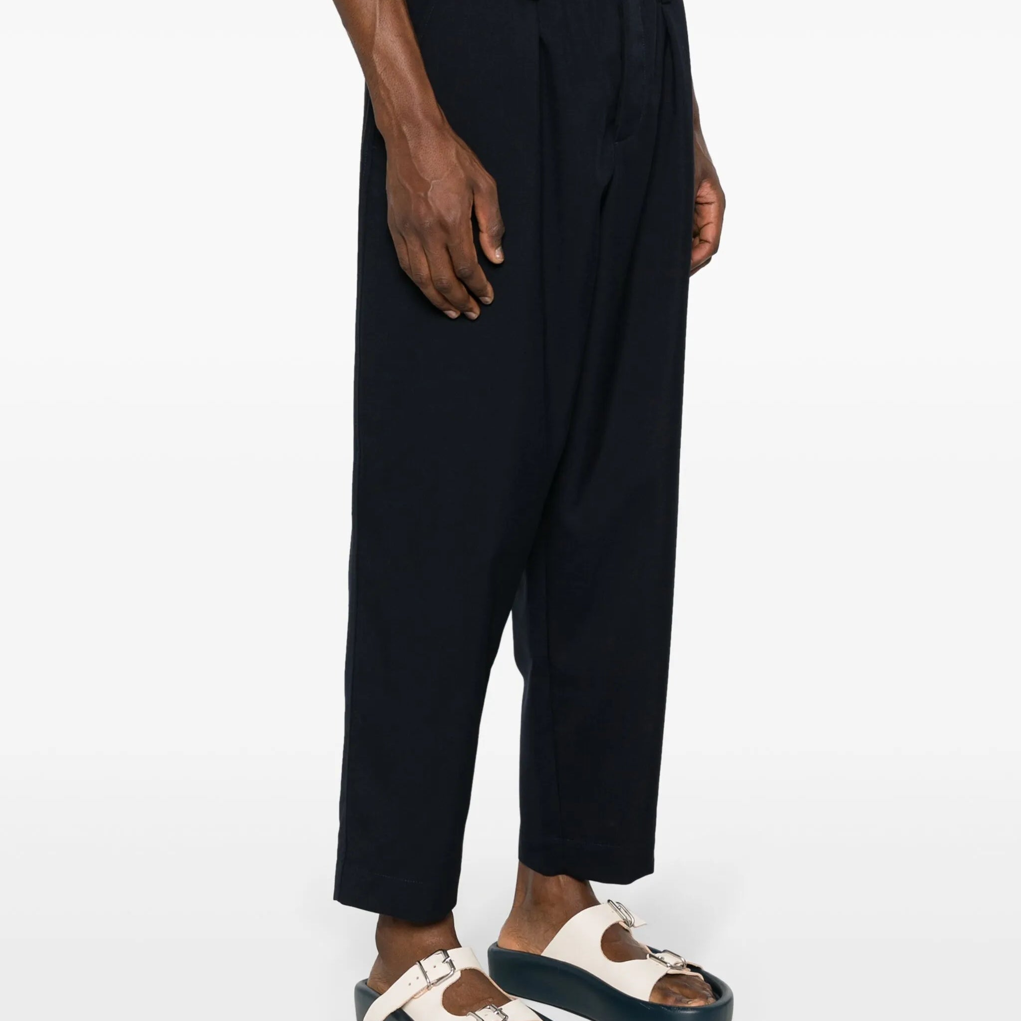 cropped wool trousers