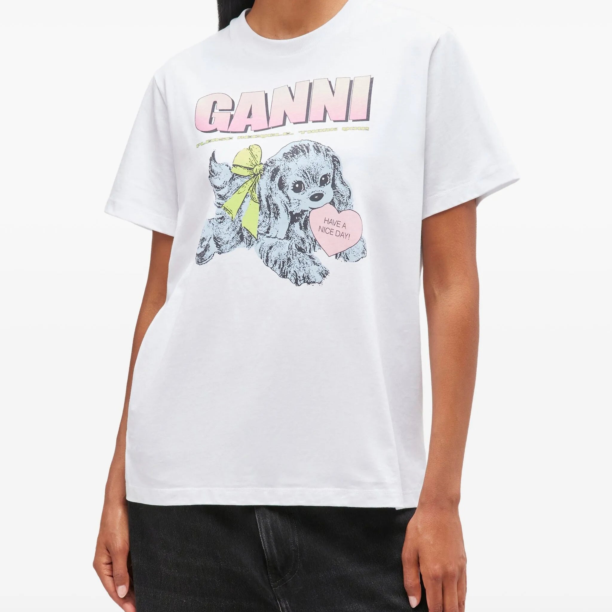 Basic Cotton Jersey Neon Puppy T-shirt