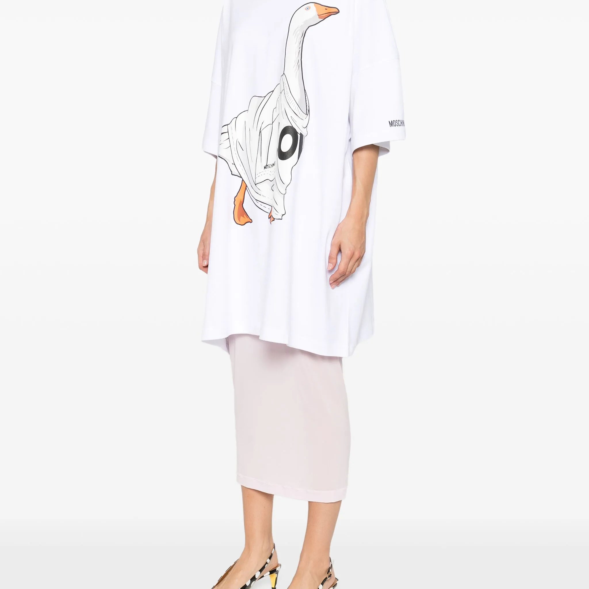 Duck-print mini dress