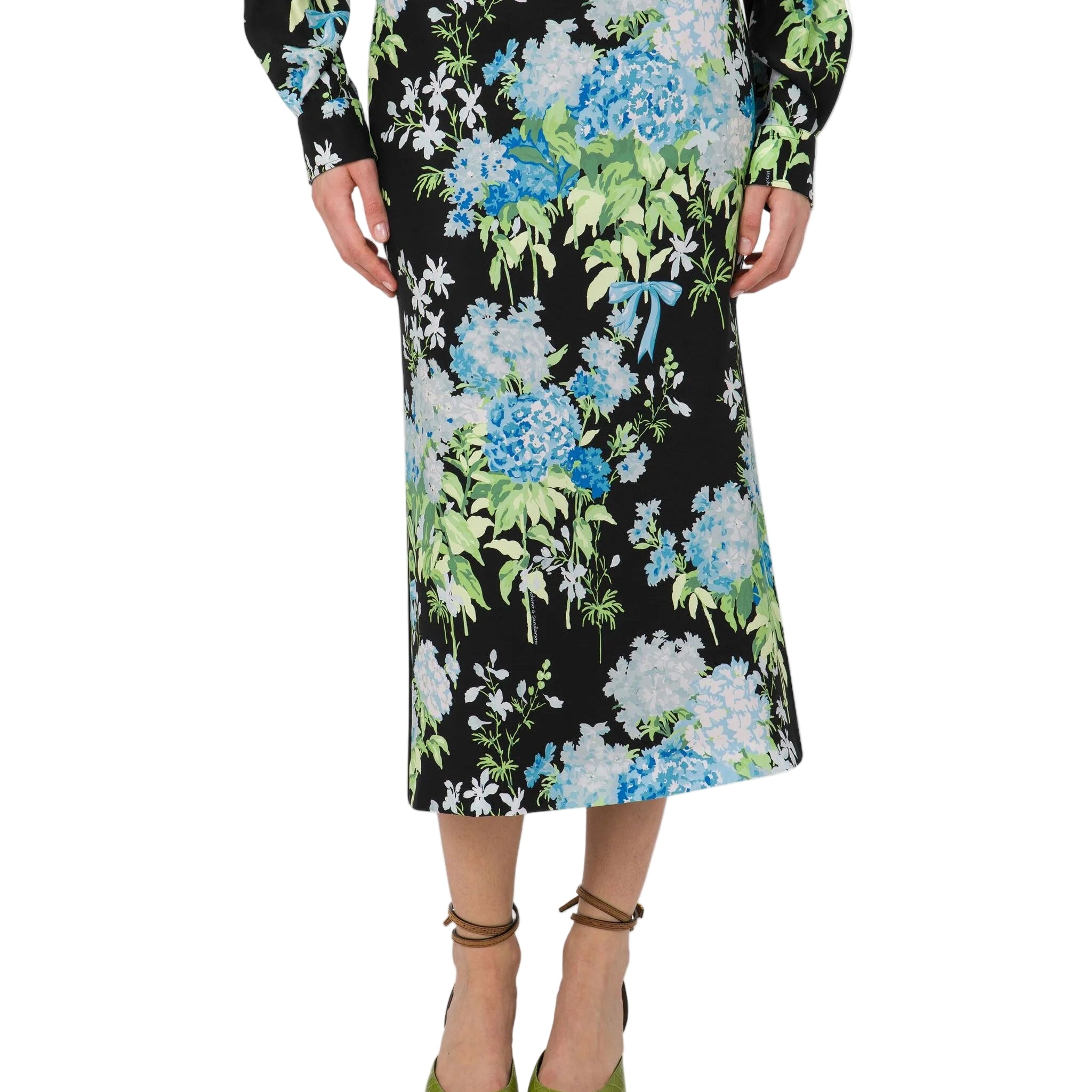 floral-print midi skirt