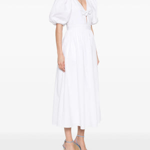 Puff Sleeve Midi Dress White