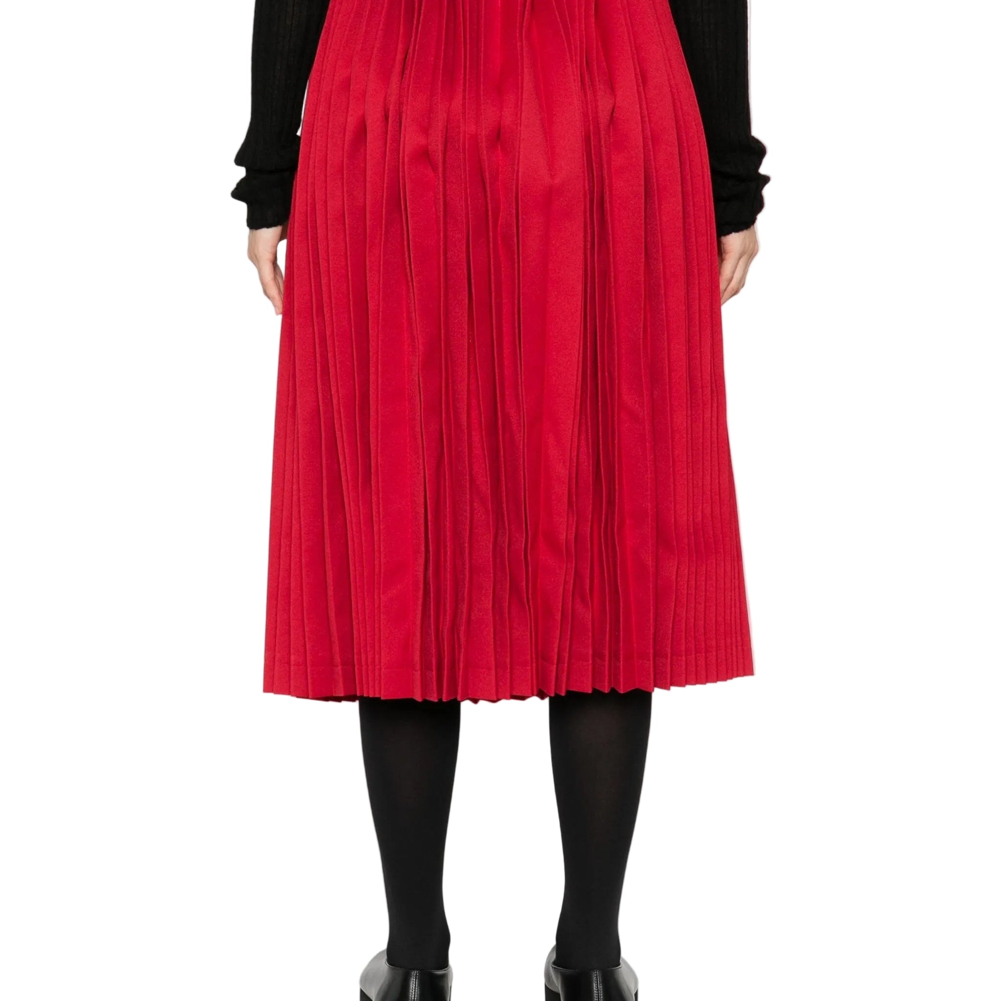 pleated midi skirt