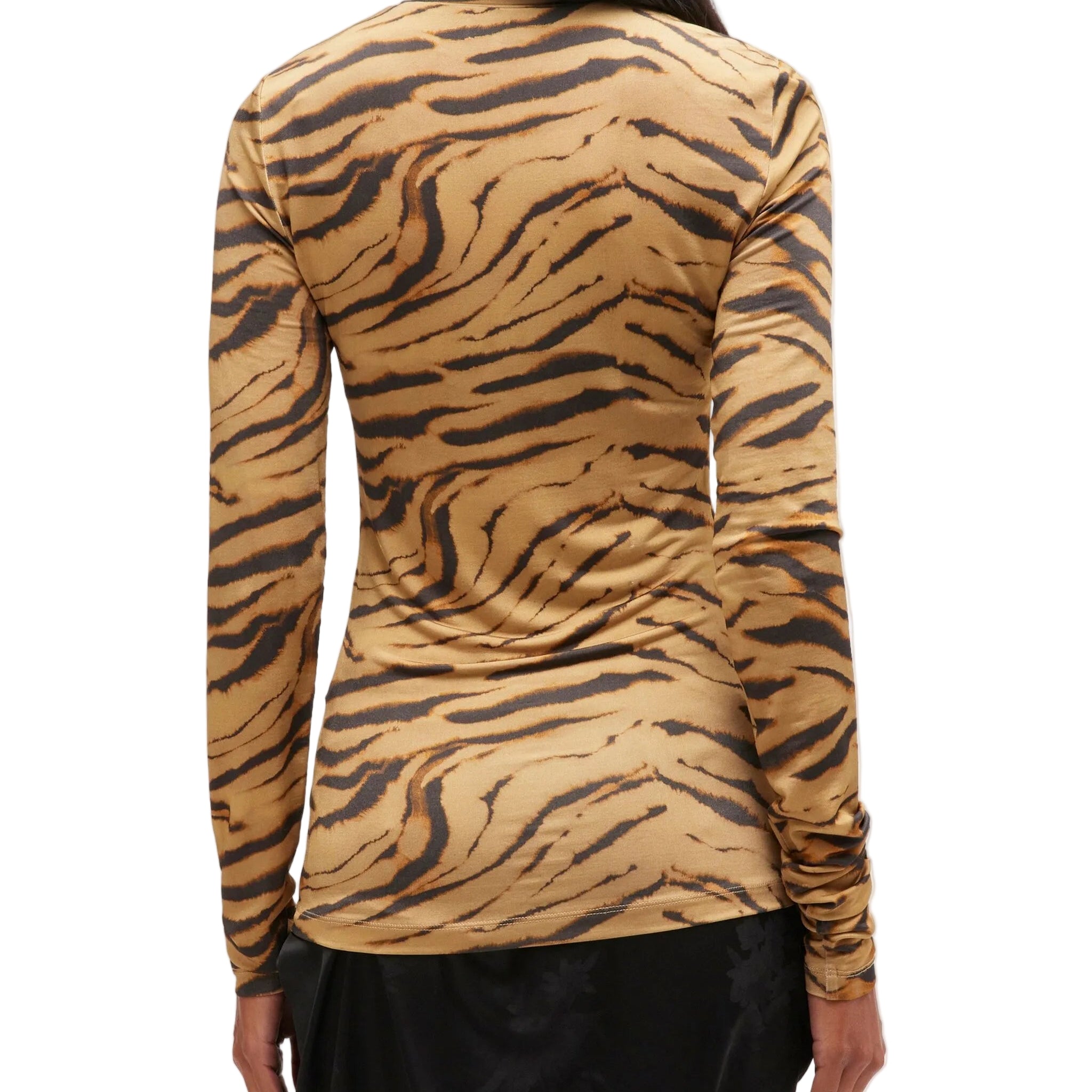 Printed Shiny Jersey Turtleneck