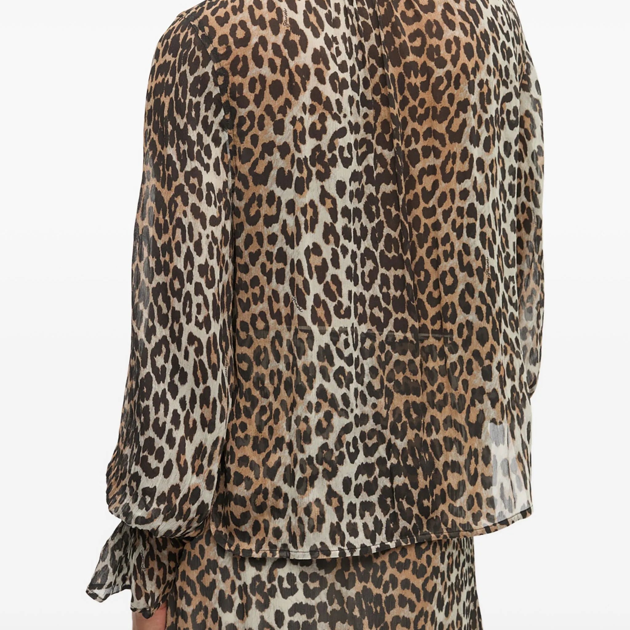 Printed Viscose Chiffon Tie String Shirt