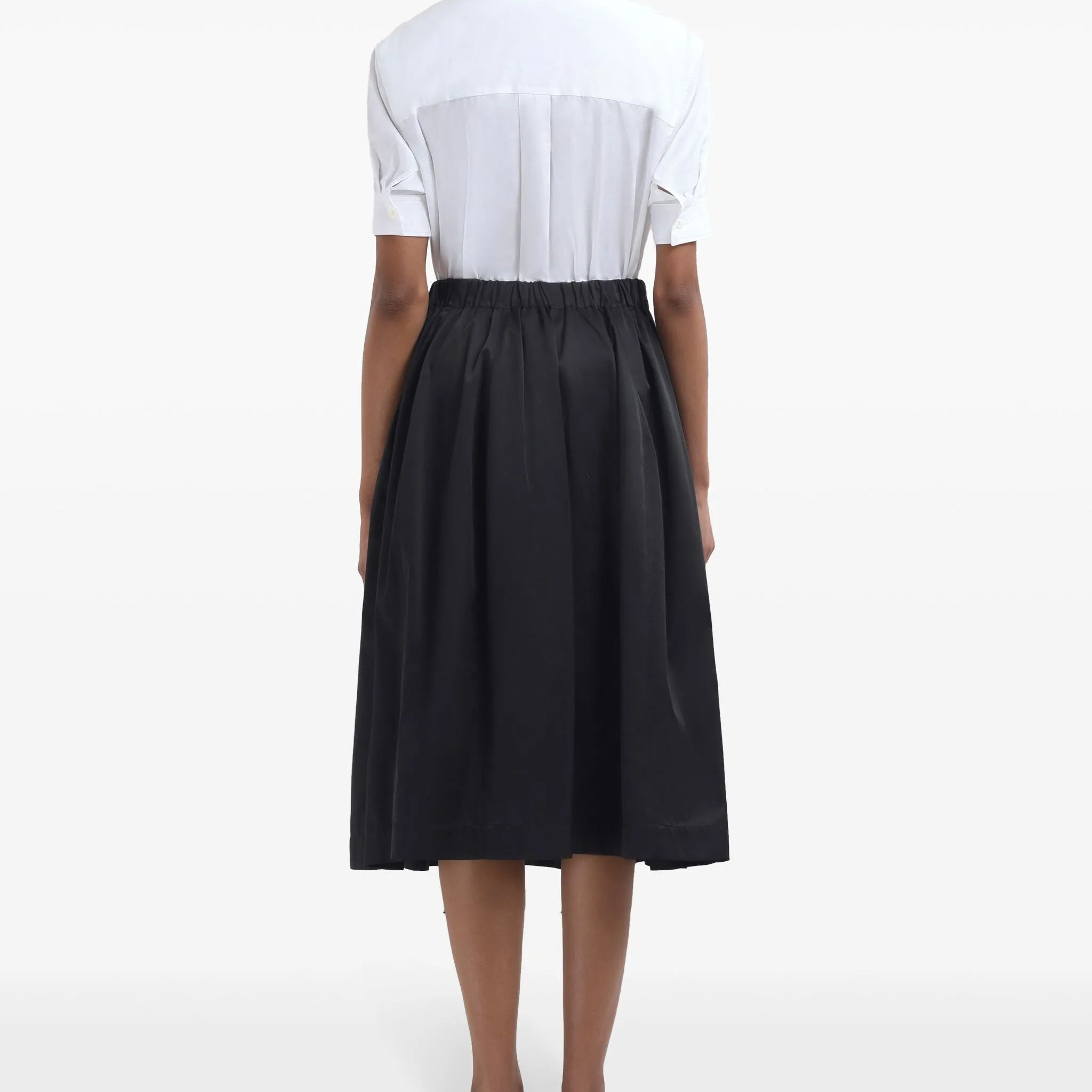 logo-embroidered midi skirt