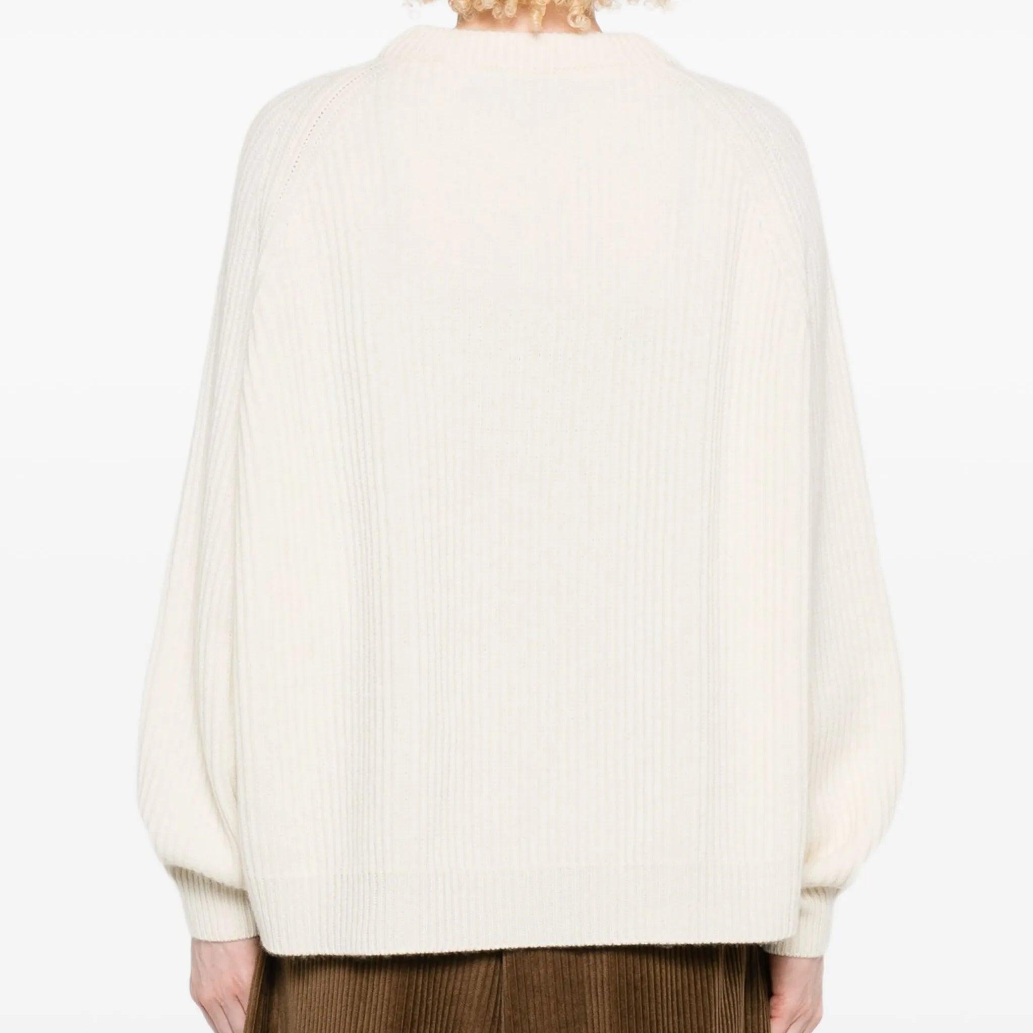 CREW NECK RIBBED RAGLAN SWEATER