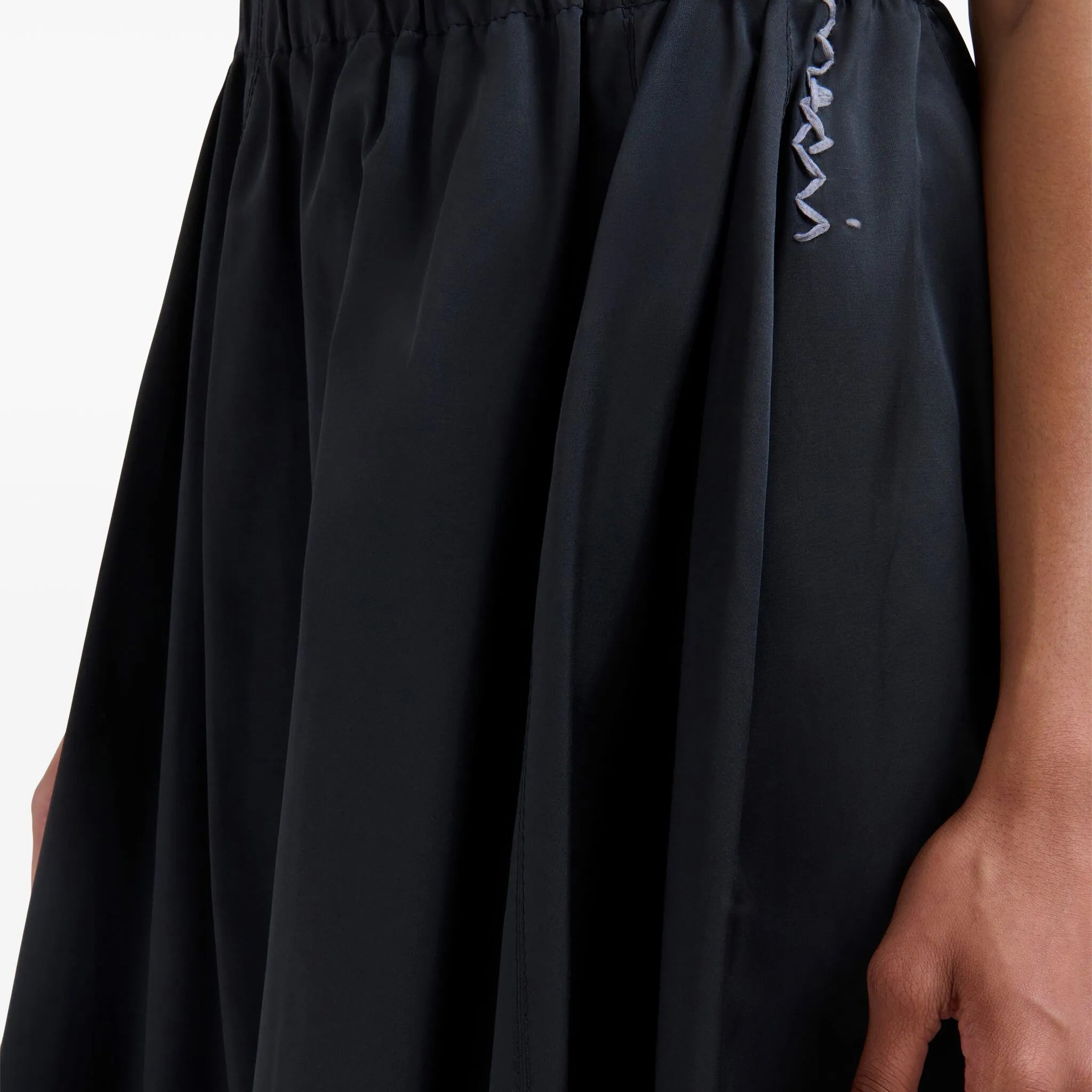 logo-embroidered midi skirt