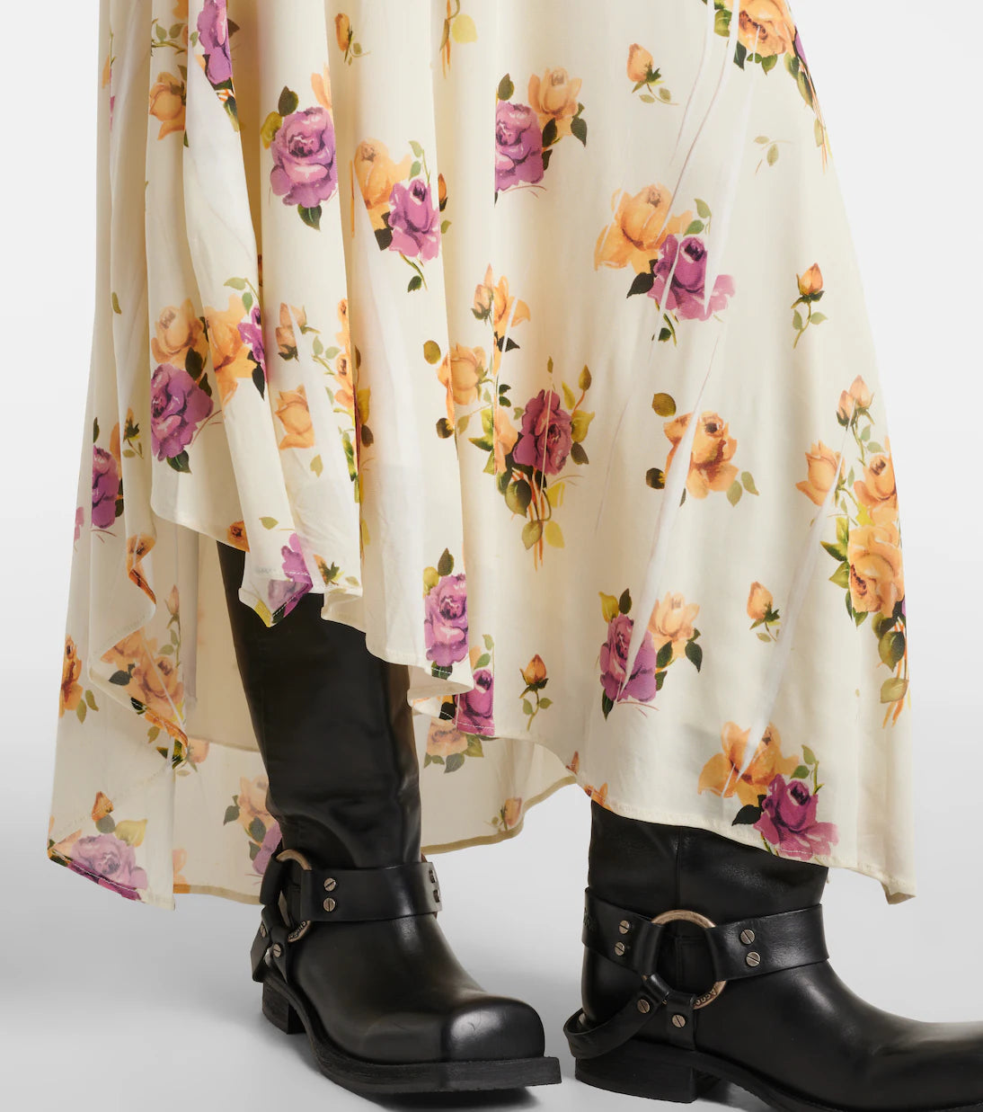 Floral Asymmetric Midi Dress