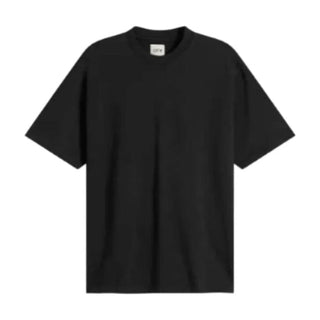 Black short-sleeve t-shirt with a brand label by Arte Antwerp