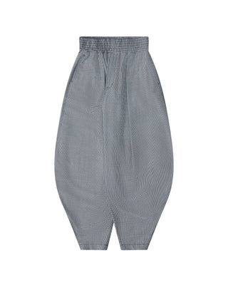BLACK Comme des Garçons houndstooth balloon trousers. A voluminous wide-leg shape with an elasticated waist and an eye-catching houndstooth pattern. 
