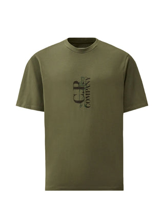C.P. Company short-sleeve printed T-shirt in 30/1 cotton jersey. Breathable midweight fabric with logo print and classic crew neck.