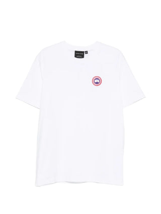 Canada Goose Ocra logo-patch t-shirt. Iconic logo patch, crew neck, and premium organic cotton. Timeless style, available at our Lisbon store. 