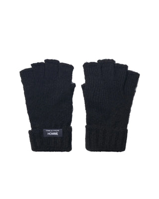 COMME DES GARÇONS HOMME fingerless gloves. Branded tab and ribbed cuffs. Crafted from an acrylic-nylon-wool blend. Available at our Lisbon store. 