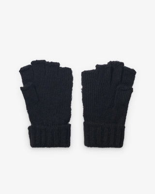 COMME DES GARÇONS HOMME fingerless gloves. Branded tab and ribbed cuffs. Crafted from an acrylic-nylon-wool blend. Available at our Lisbon store. 