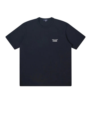 COMME DES GARÇONS Homme logo T-shirt. Classic relaxed fit, pure cotton and printed logo at the chest. A timeless essential. Available at our Lisbon store. 