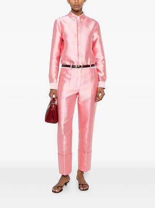 Calvin Klein Collection Eva pink tailored trousers with pressed crease, available at our Lisbon store.