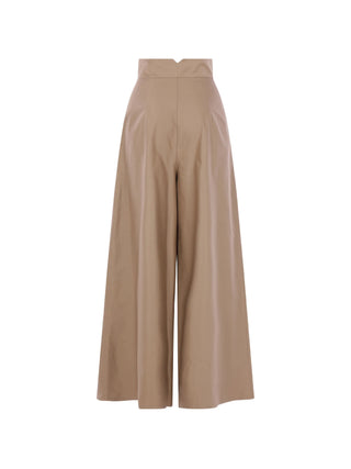 Brown wide-leg pants on a white background