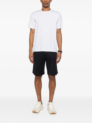 HERNO white cotton T-shirt with bonded hem and round neck. A refined everyday essential, available at our Lisbon store.