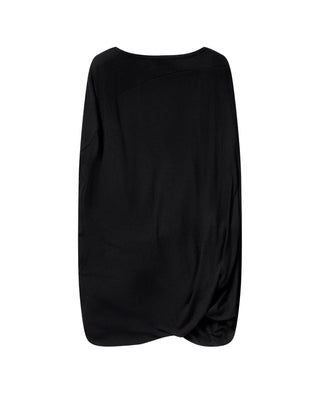 JUNYA WATANABE draped blouse. A signature piece defined by its asymmetrical silhouette, gathered or draped construction, and distinctive high neck.