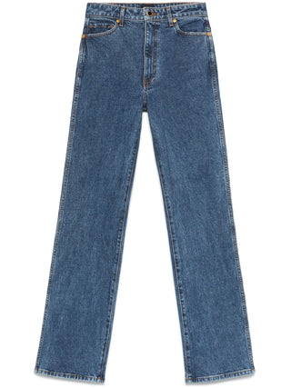 KHAITE Danielle indigo blue straight-leg jeans