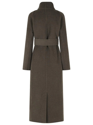 KHAITE Romare coat. A sculptural longline wrap silhouette in double-face wool. Detachable belt, side pockets. Made in Italy, available at our Lisbon store. 