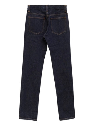 Dark blue jeans by Khaite with two back pockets 