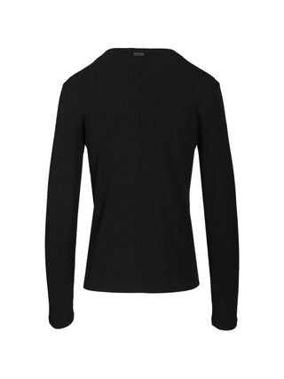 Max Mara ribbed-knit long-sleeve T-shirt. Luxurious silk-Lyocell blend with a slim fit. Italian sophistication available at our Lisbon store. 