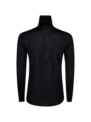 Max Mara roll-neck sweater crafted from soft virgin wool. A sleek, lightweight layering piece with ribbed cuffs and a timeless roll-neck. 