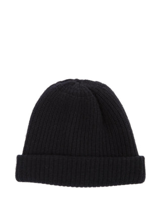 Blue knitted beanie by Maison Margiela