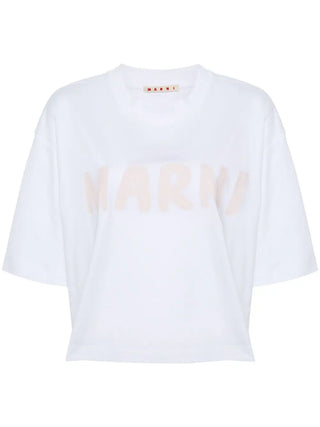 Marni Cropped Organiz Cotton T-Shirt - SHEET-1 - LISBON STORE