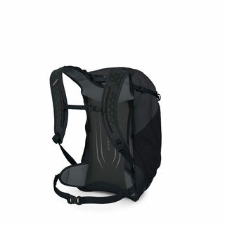 Hikelite 26 by OSPREY. 26L daypack with trekking pole attachments, stretch side pockets, and an included raincover. Made from bluesign®-approved recycled nylon.