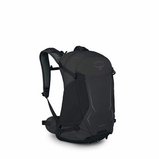 Hikelite 26 by OSPREY. 26L daypack with trekking pole attachments, stretch side pockets, and an included raincover. Made from bluesign®-approved recycled nylon.