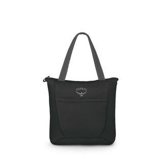 OSPREY Ultralight Stuff Tote. Featherlight 18L packable bag with secure zip-top, front stretch pocket, and key clip. Made from recycled nylon. 
