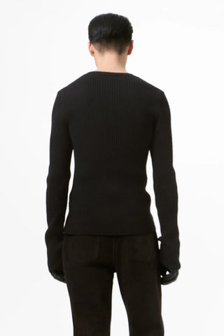 Our Legacy Compact Roundneck. A modern staple in merino and alpaca wool, slim fit, ribbed knit, and a bound collar. Available at our Lisbon store. 