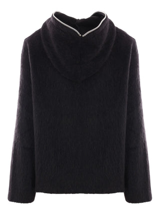 Our Legacy black hairy wool full zip hood 
