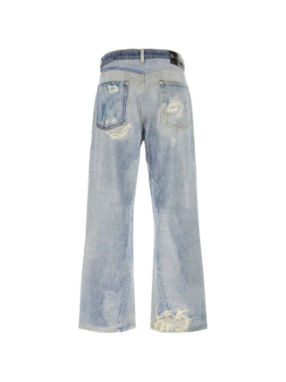 Our Legacy light blue distressed straight-leg jeans