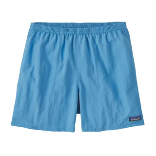 Blue shorts with elasticated waist with a Patagonia logo 