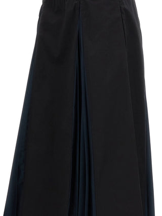 Black midi skirt with a navy pleat by Plan C