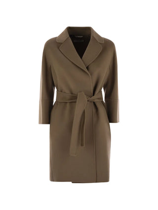 Belted virgin wool coat by 'S Max Mara. Notched lapels, side slit pockets, and an adjustable waist. A timeless investment available at our Lisbon store.