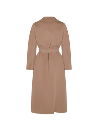 'S Max Mara belted coat. Sculptural robe silhouette in pure virgin wool. Signature Italian understated luxury, available at our Lisbon store. 