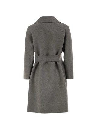 'S Max Mara belted coat. Sculptural robe silhouette in pure wool. Signature Italian understated luxury, available at our Lisbon store. 