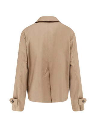 S' Max Mara buttoned coat. Iconic silhouette with refined horn buttons. Luxurious cotton blend with Italian craftsmanship. Available at our Lisbon store.