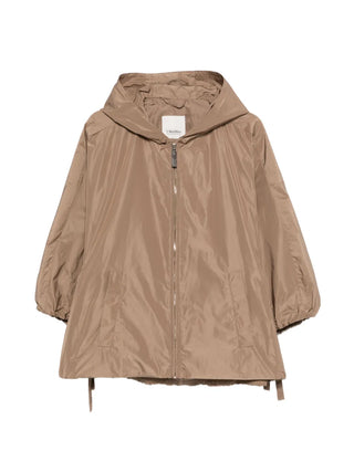 'S Max Mara drawstring-hem coat. Balloon sleeves, zip fastening, and adjustable hem. A contemporary silhouette in technical polyester. 