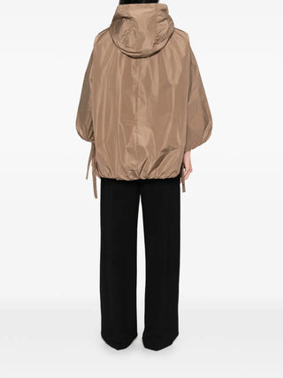 'S Max Mara drawstring-hem coat. Balloon sleeves, zip fastening, and adjustable hem. A contemporary silhouette in technical polyester. 