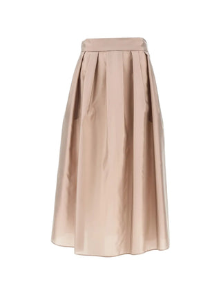 'S Max Mara pleated midi. Structured A-line, concealed back zip, and premium fabric. Timeless elegance in a midi silhouette. Available at our Lisbon store.